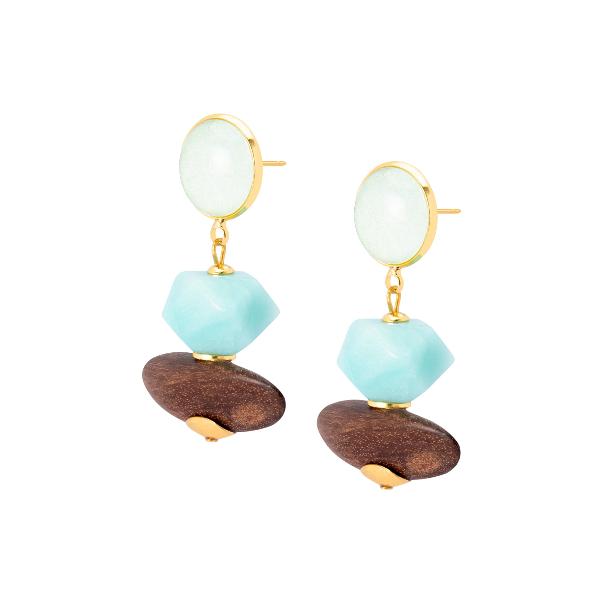 AVA EBONY AND LARIMAR EARRINGS