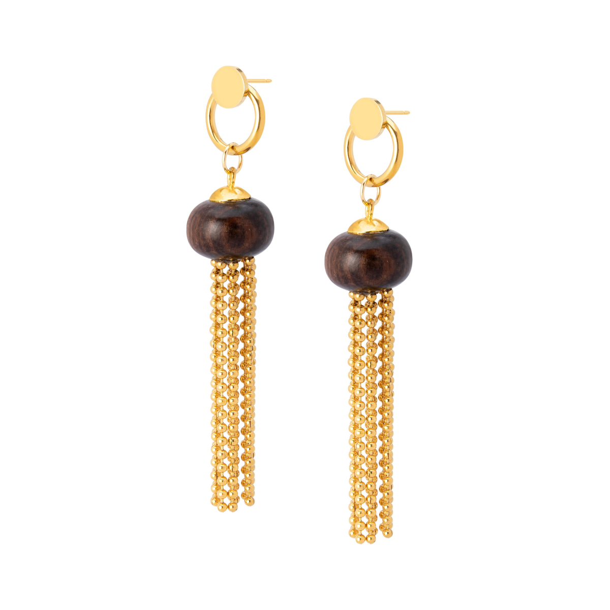 ERIN CHAIN TASSEL EBONY  EARRINGS