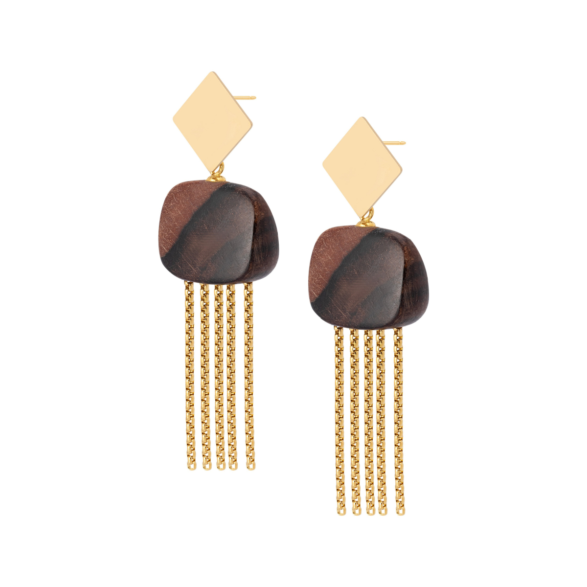 ERIN CHAIN FRINGE  EBONY  EARRINGS