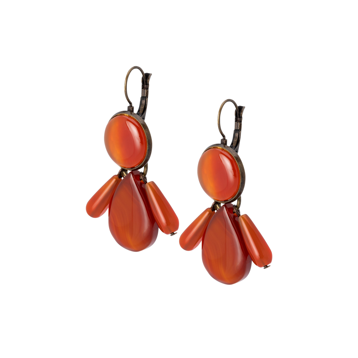 CRISTINA CARNELIAN TEARDROP EARRINGS