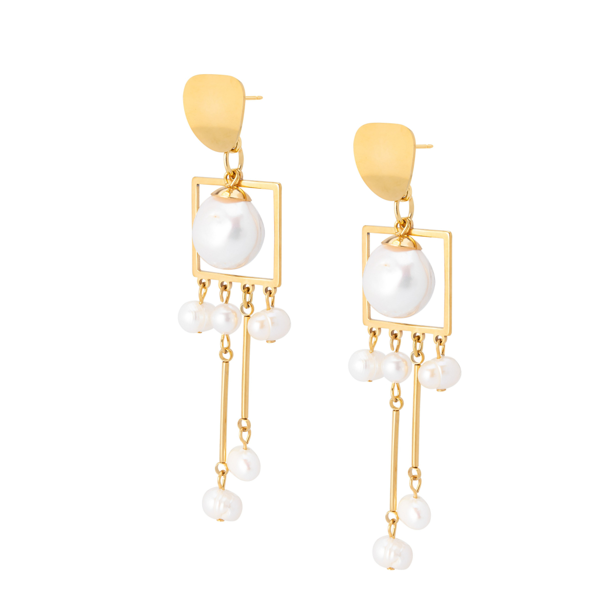 OIA PEARLS ASSYMETRIC EARRINGS