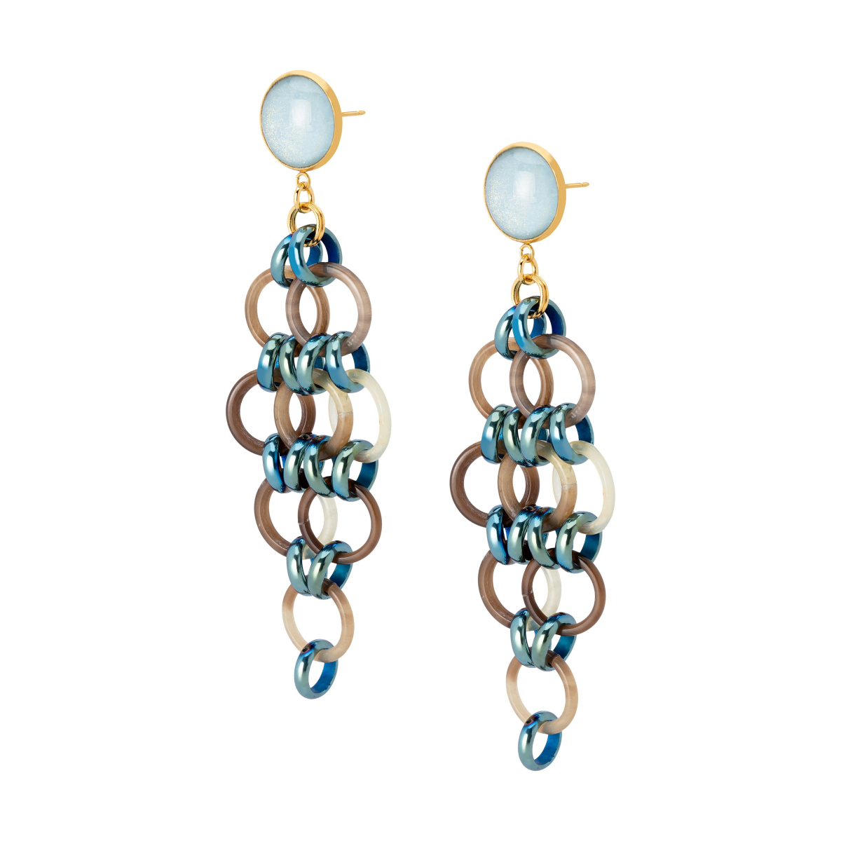 PENDIENTES MARTINA CON AROS DE HEMATITE Y...