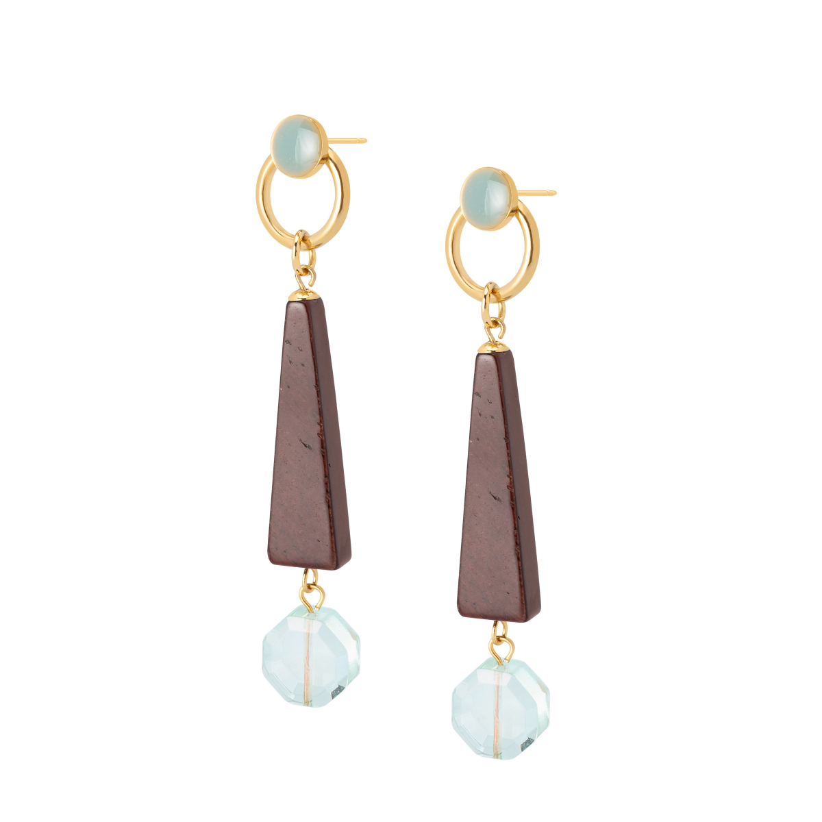 VALENTINA RED TIGER'S EYE DROP EARRINGS