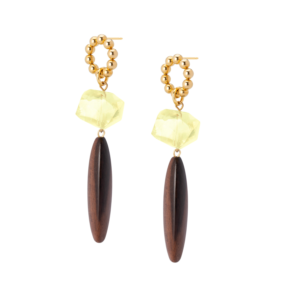GABRIELLA CITRINE AND EBONY DROP EARRINGS