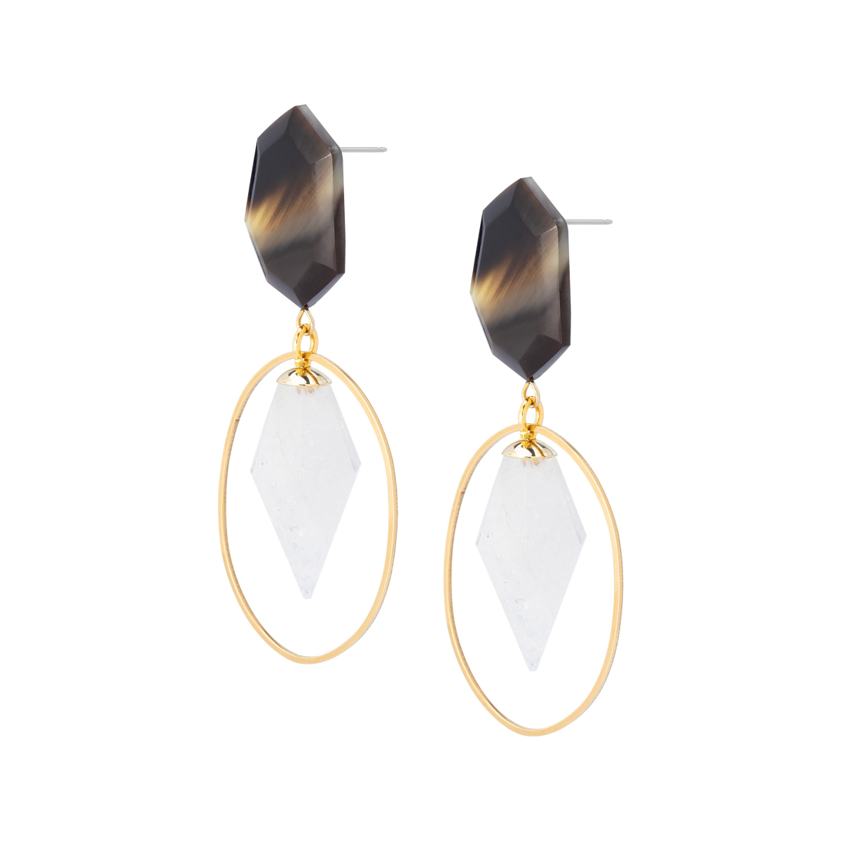 KATIA HORN AND QUARTZ EARRINGS