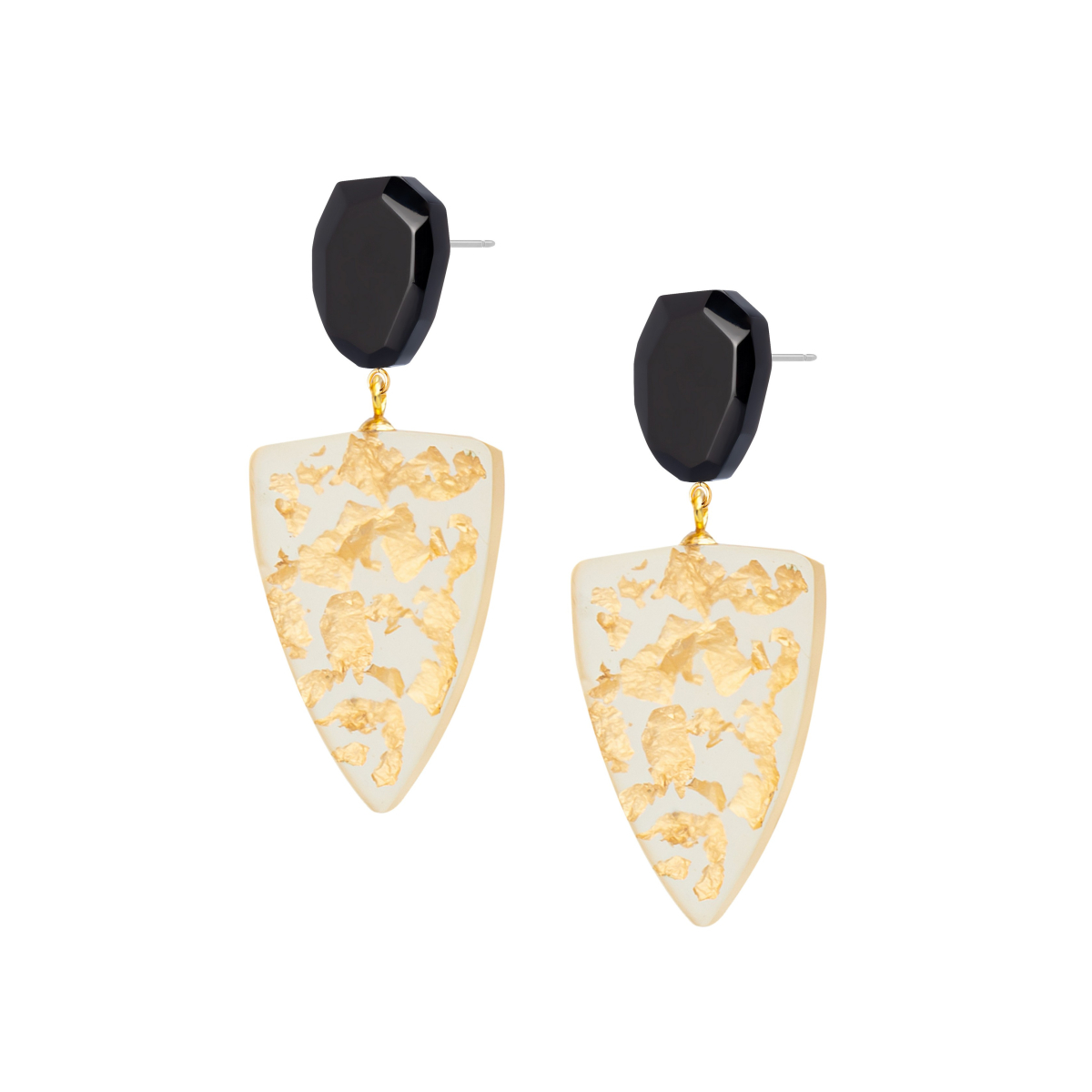 KATIA HORN AND GOLD LEAF EARRINGS