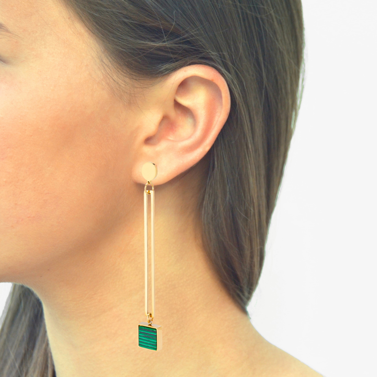 CECILE MALACHITE EARRINGS
