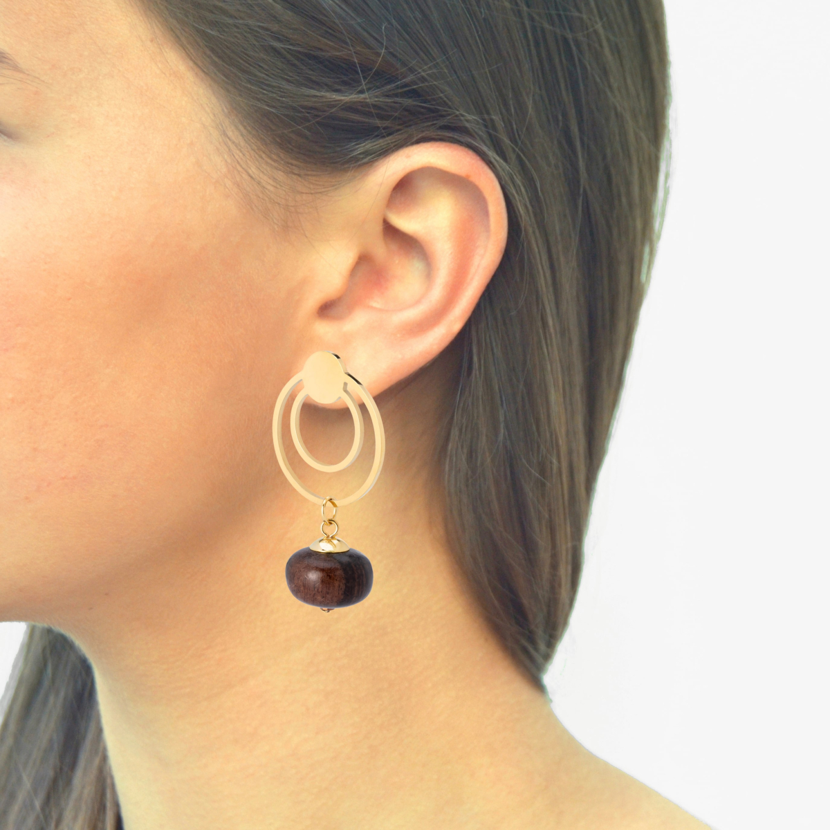 ERIN TRIPLE RING  EBONY  EARRINGS
