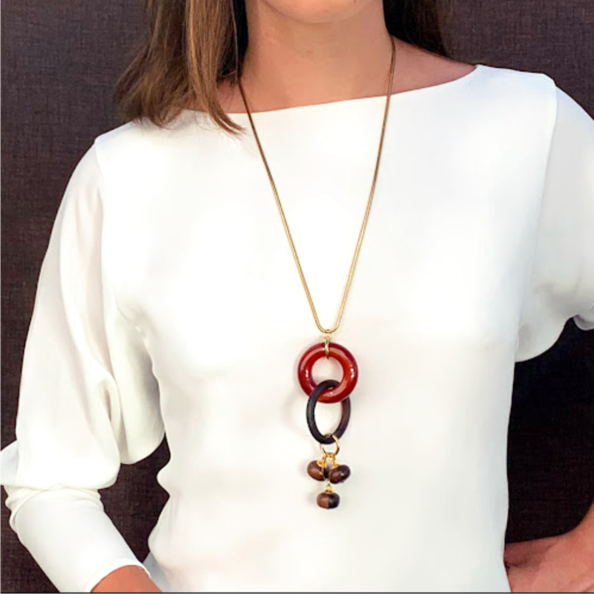 ERIN CORNELIAN AND EBONY NECKLACE