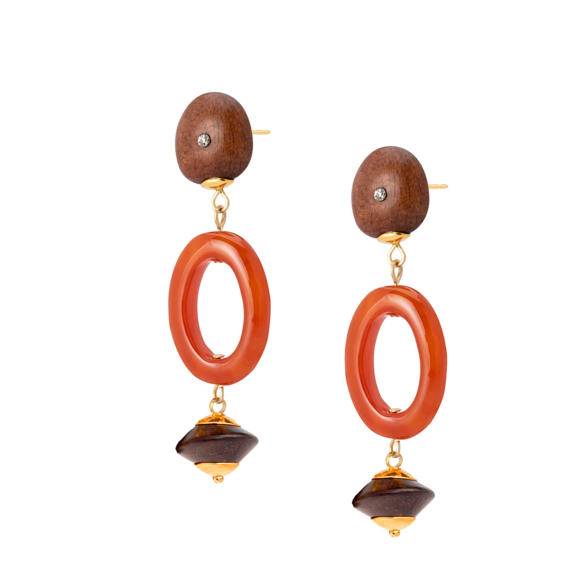 ERIN CORNELIAN AND EBONY  EARRINGS