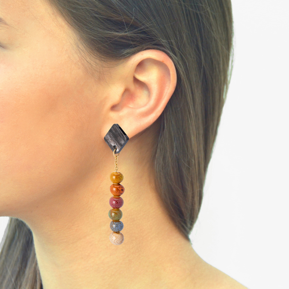 LEONARDO LINEAR CERAMIC EARRINGS