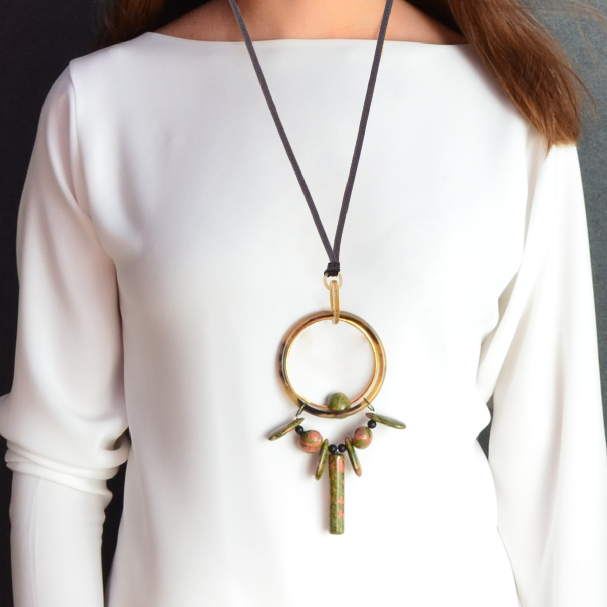 ADARA RED TIGER´S EYE SLIDER NECKLACE