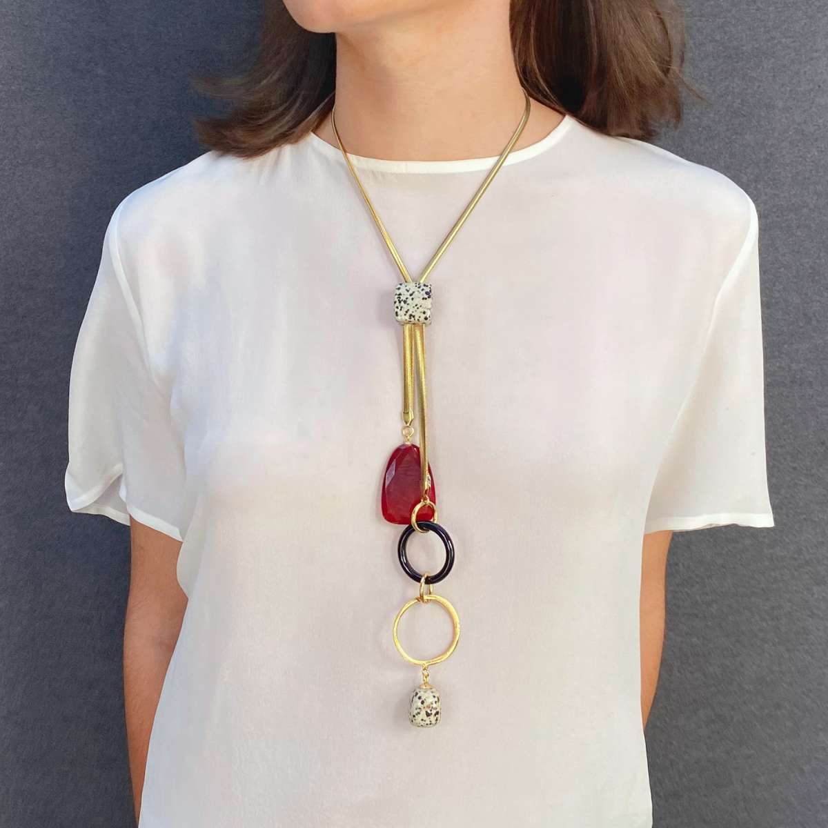 MILO TWO STRAND GEO NECKLACE