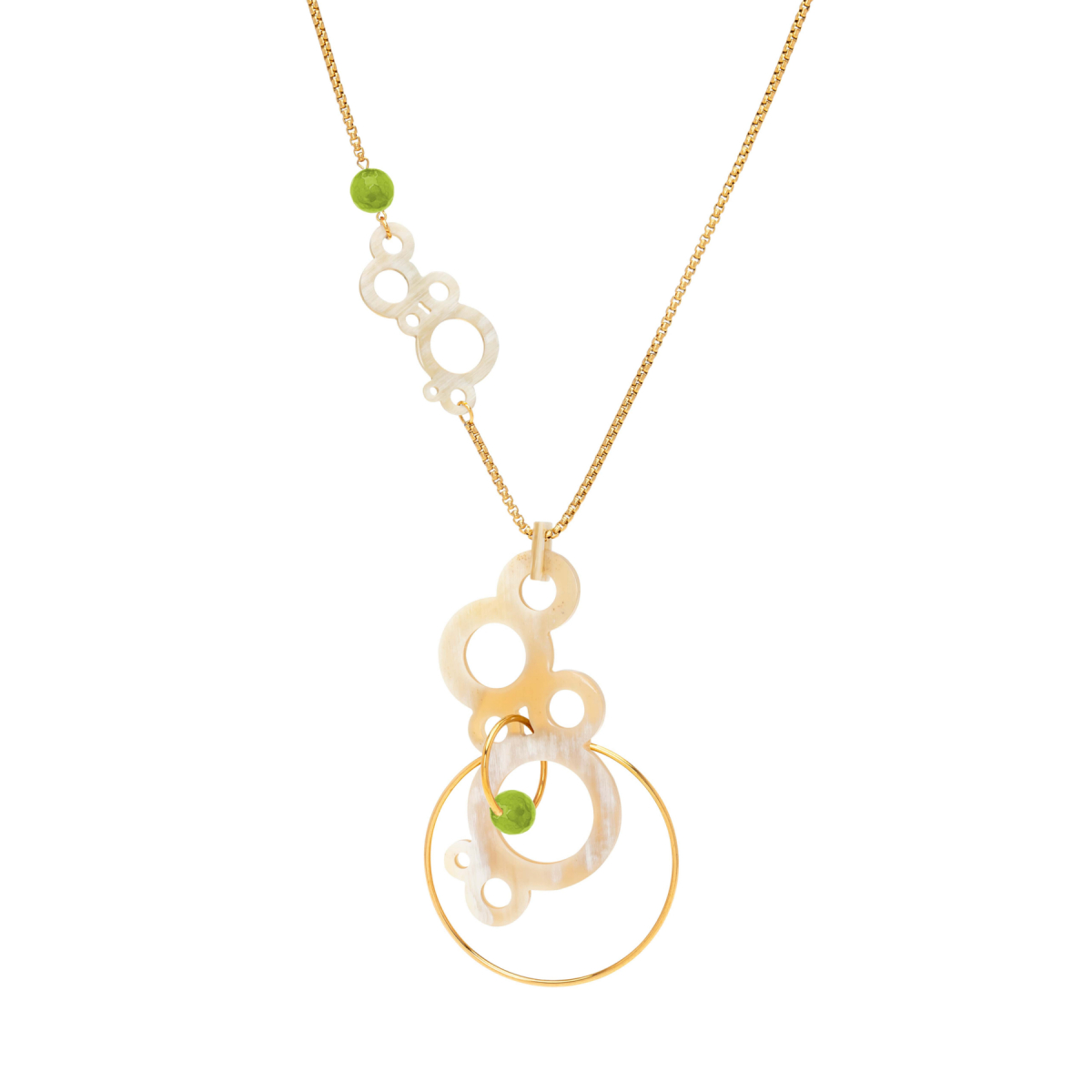 DARIA HORN BUBBLES  NECKLACE GREEN