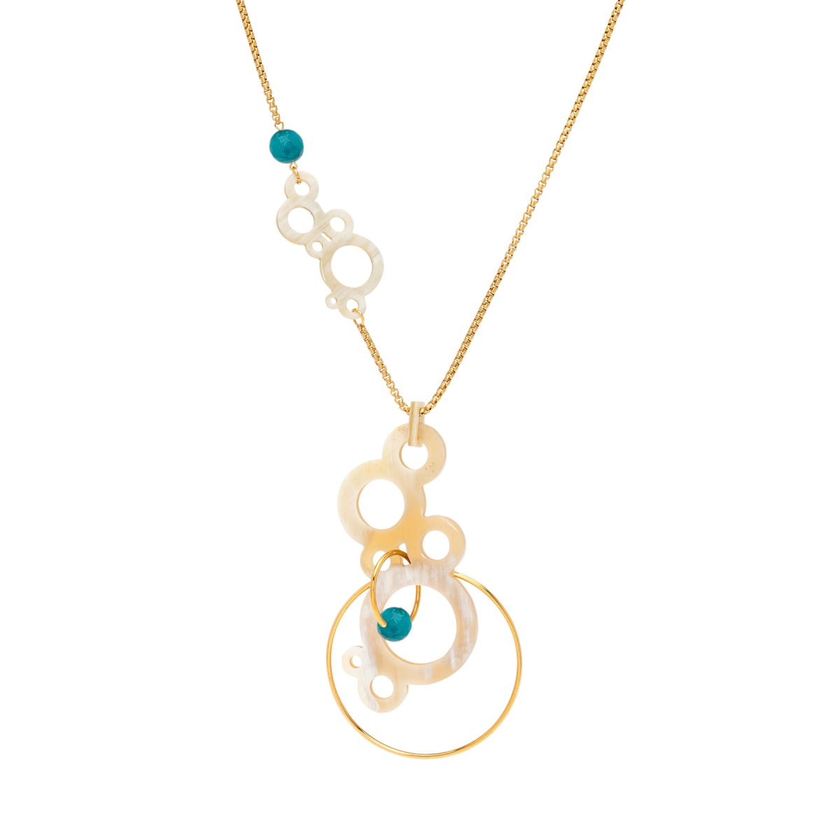DARIA HORN BUBBLES  NECKLACE TURQUOISE
