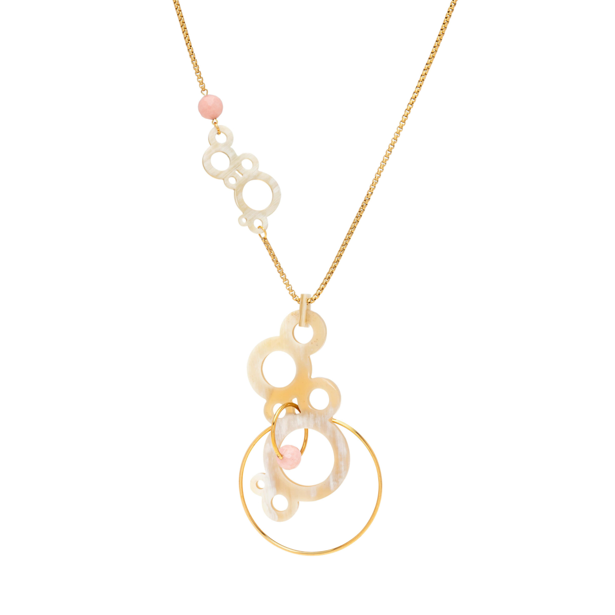 DARIA HORN BUBBLES  NECKLACE PINK