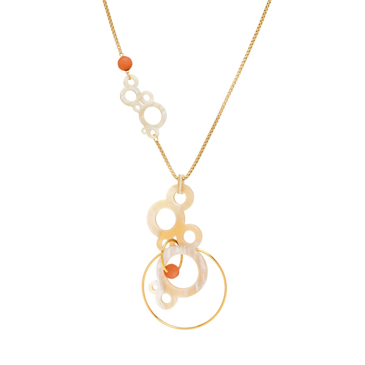 DARIA HORN BUBBLES  NECKLACE ORANGE