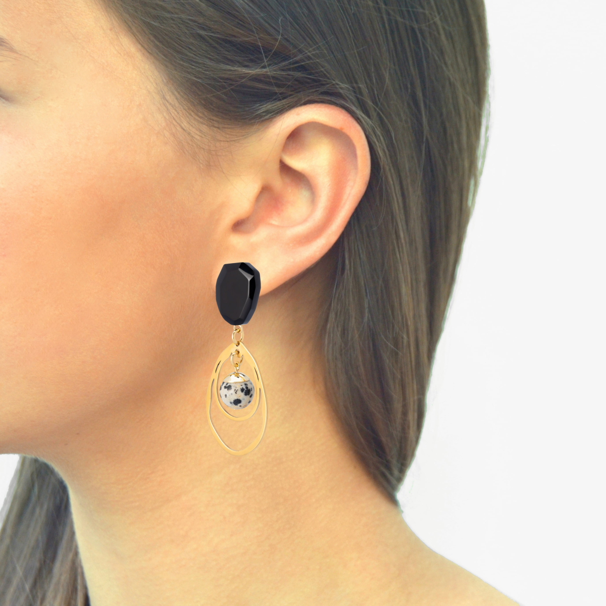 MILO DOUBLE RING EARRINGS