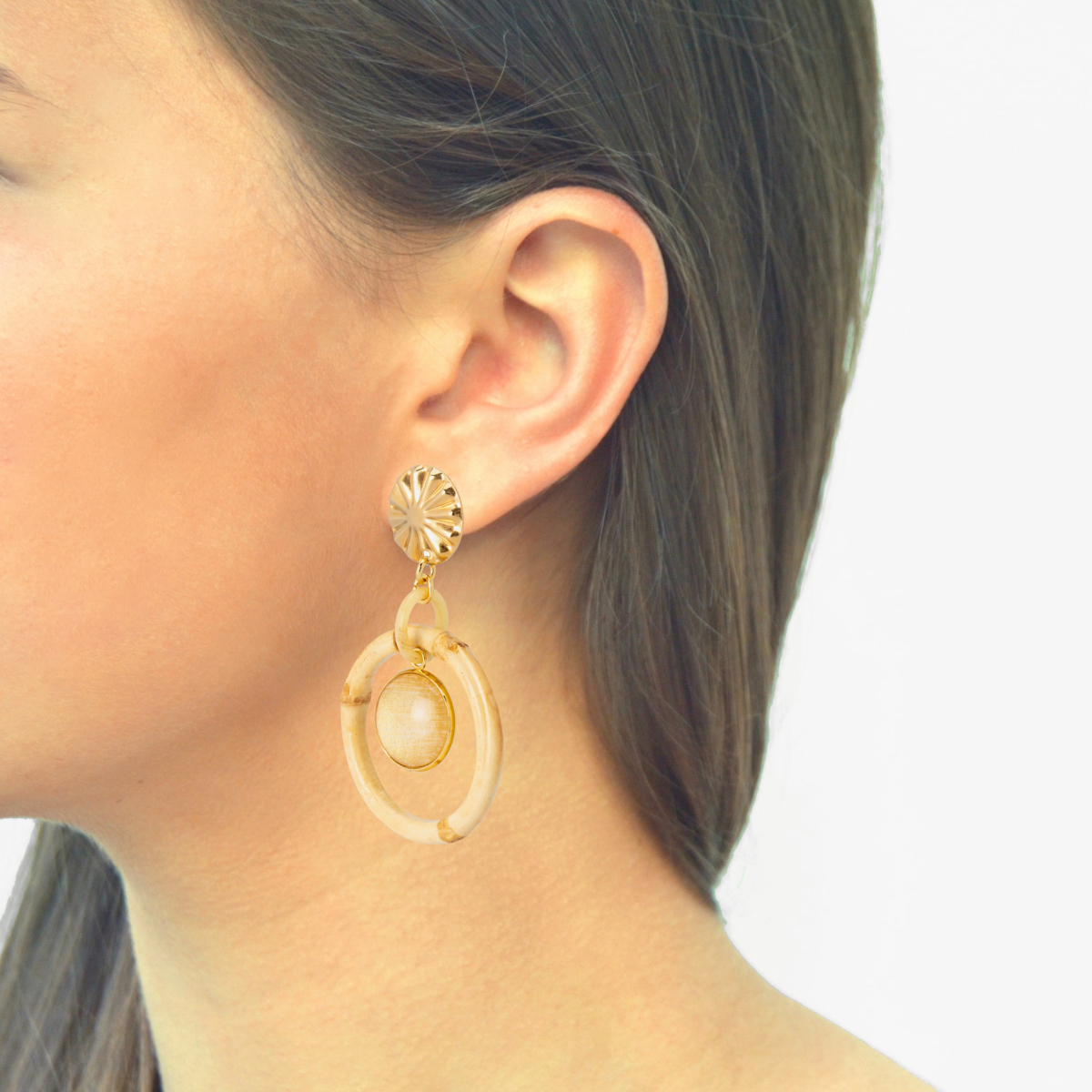 CONNIE BAMBOO DOORKNOCKER EARRINGS