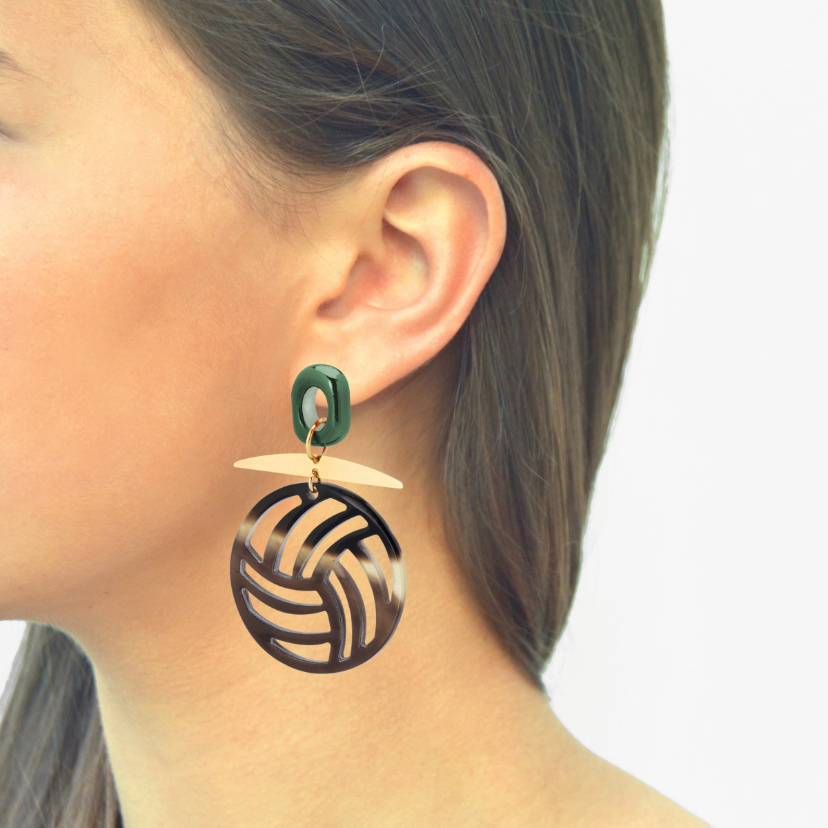 COPERNICO HORN EARRINGS GREEN