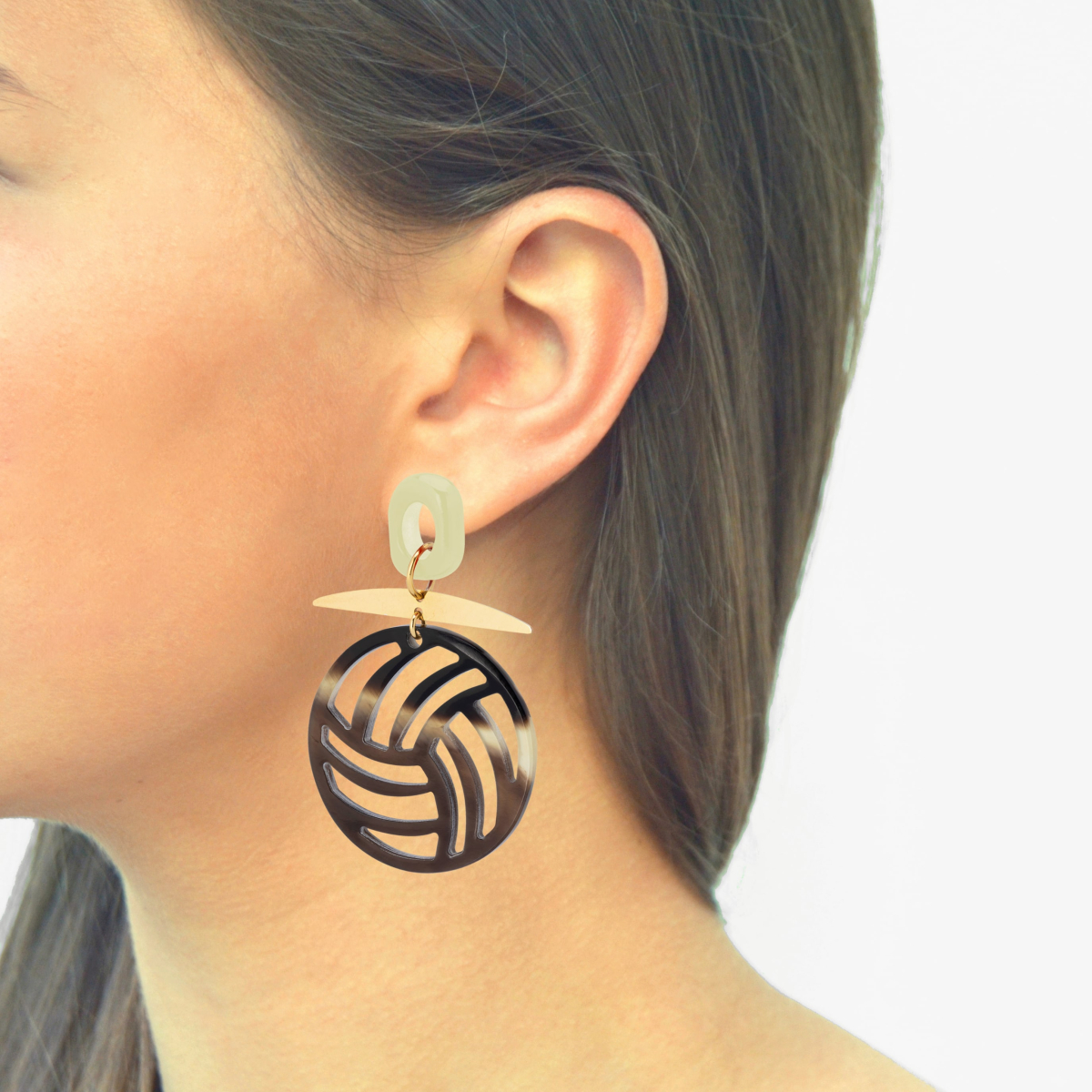 COPERNICO HORN EARRINGS BEIG