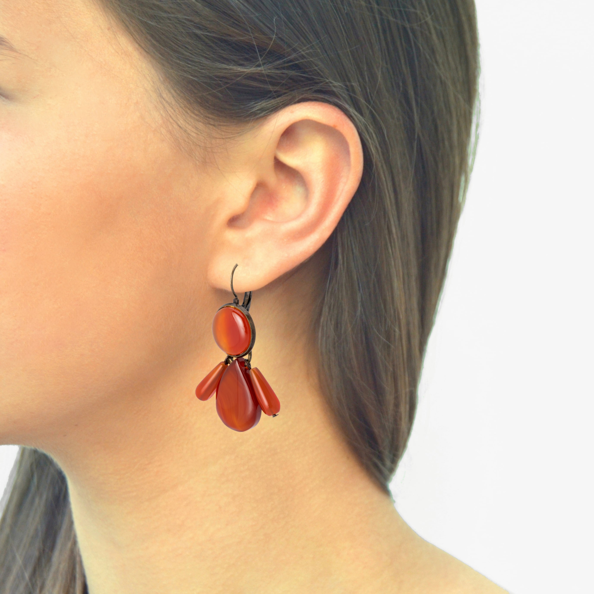 CRISTINA CARNELIAN TEARDROP EARRINGS