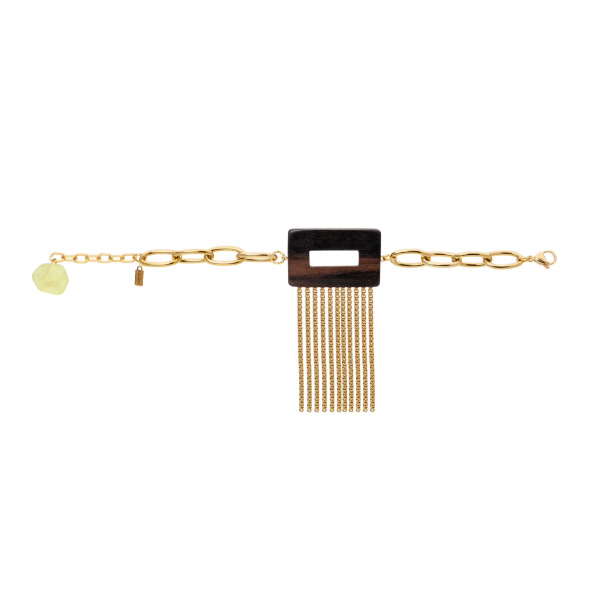 GABRIELLA EBONY AND CITRINE CHAIN BRACELET