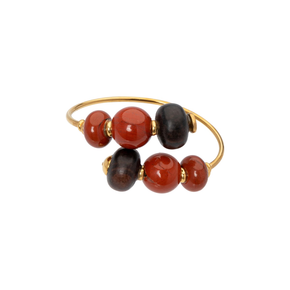 BRAZALETE LIVIA DE JASPE ROJO Y ÉBANO