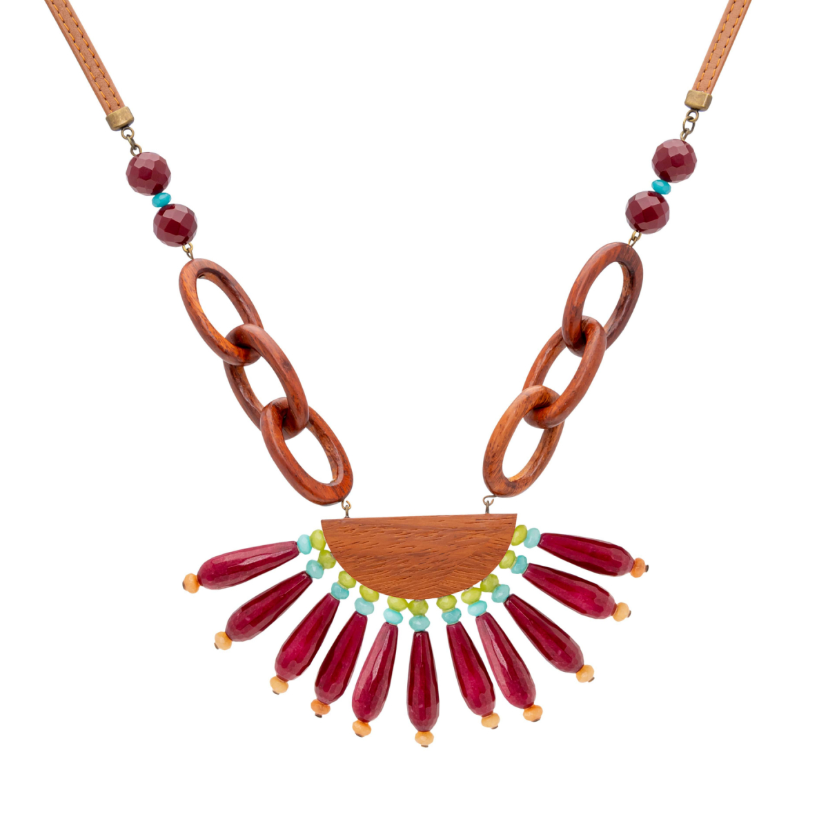 INGRID RASPBERRY AGATE TEARDROP SHORT NECKLACE