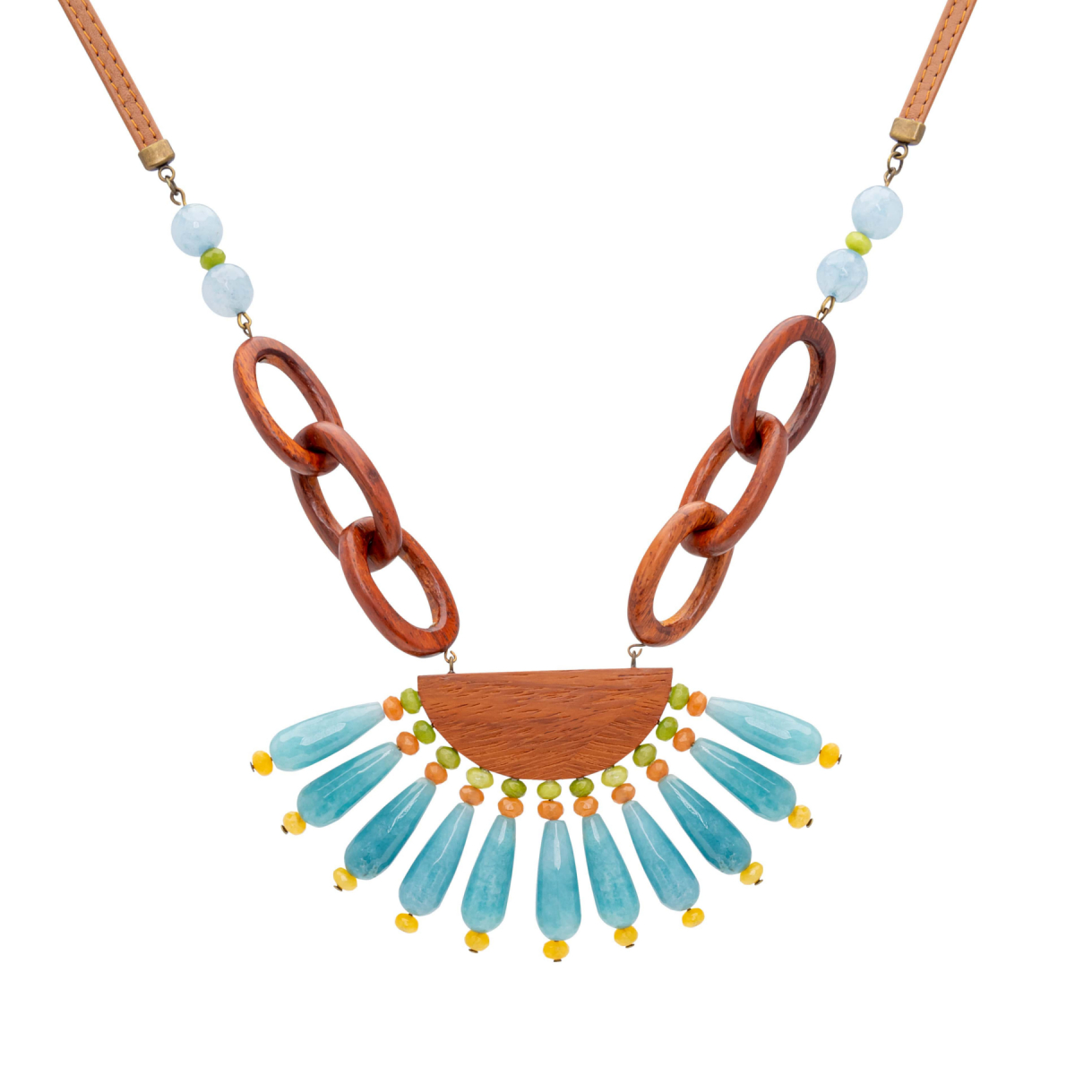 INGRID BLUE AGATE TEARDROP SHORT NECKLACE