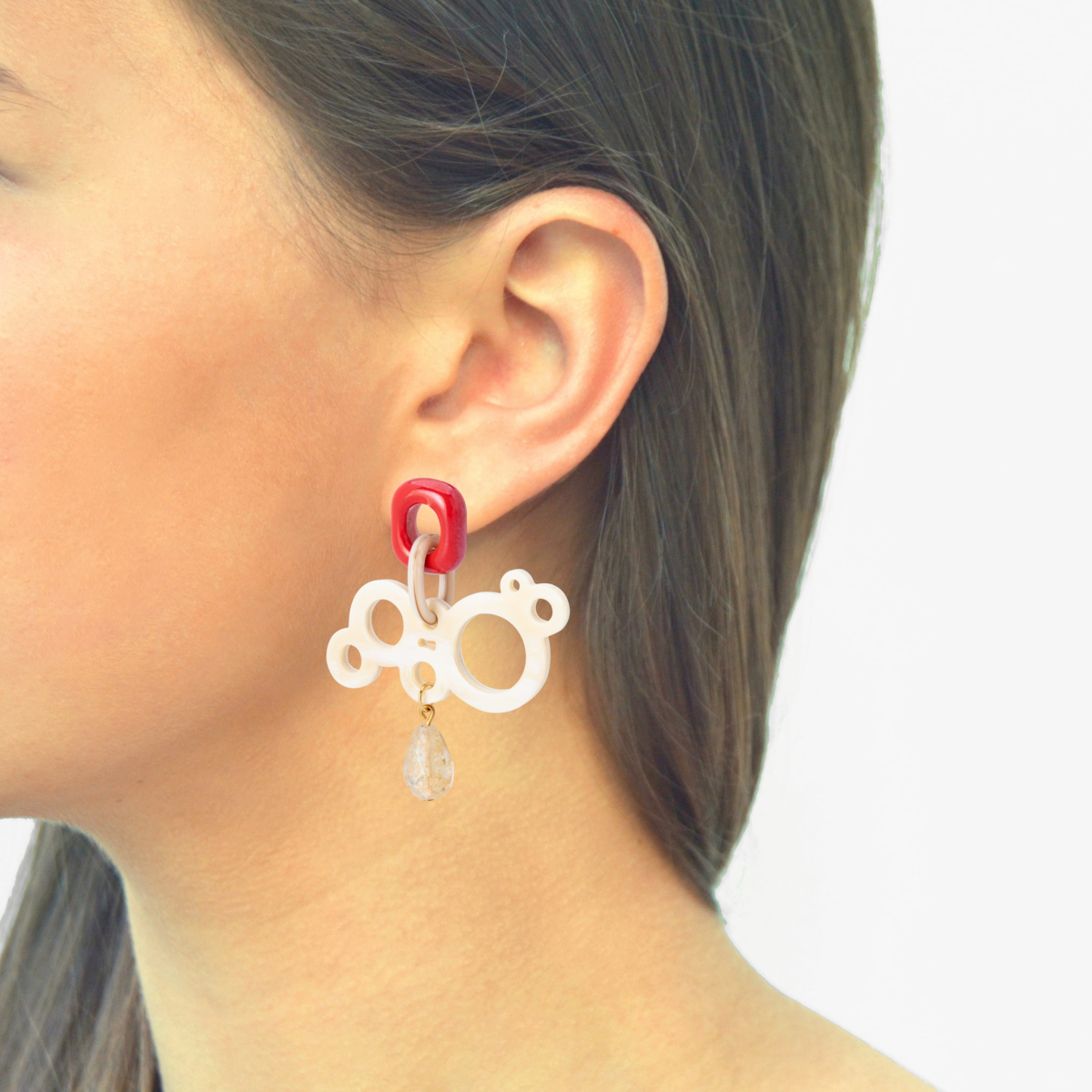 BUKI HORN EARRINGS RED