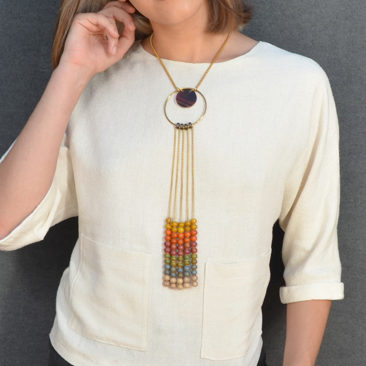LEONARDO CERAMIC FRINGES NECKLACE