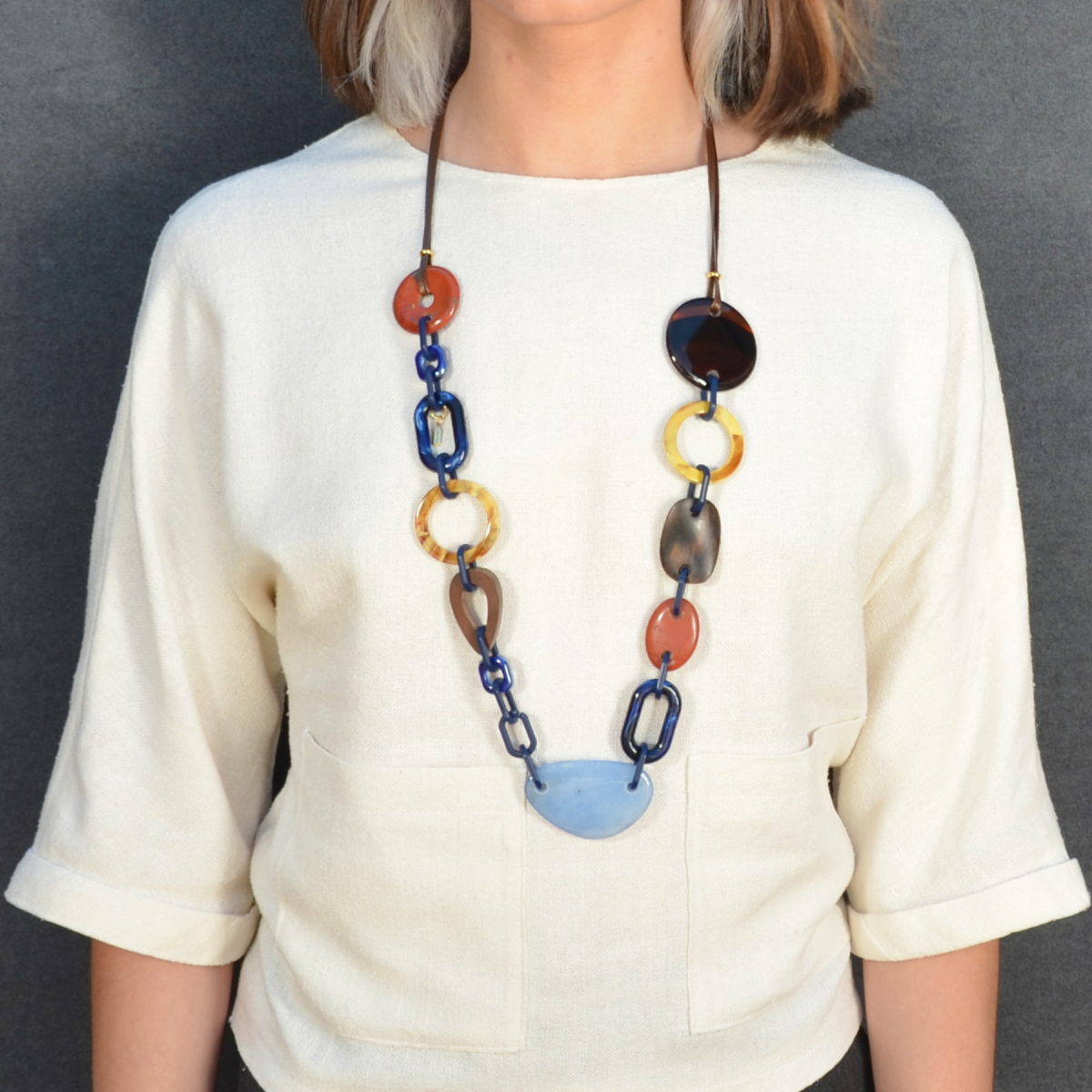 ALINE LONG NECKLACE WITH MIXED SHAPES