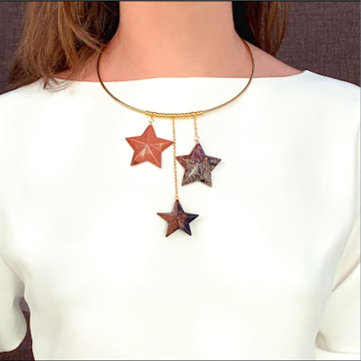 ADA COLLAR NECKLACE THREE DIFFERENT STARS
