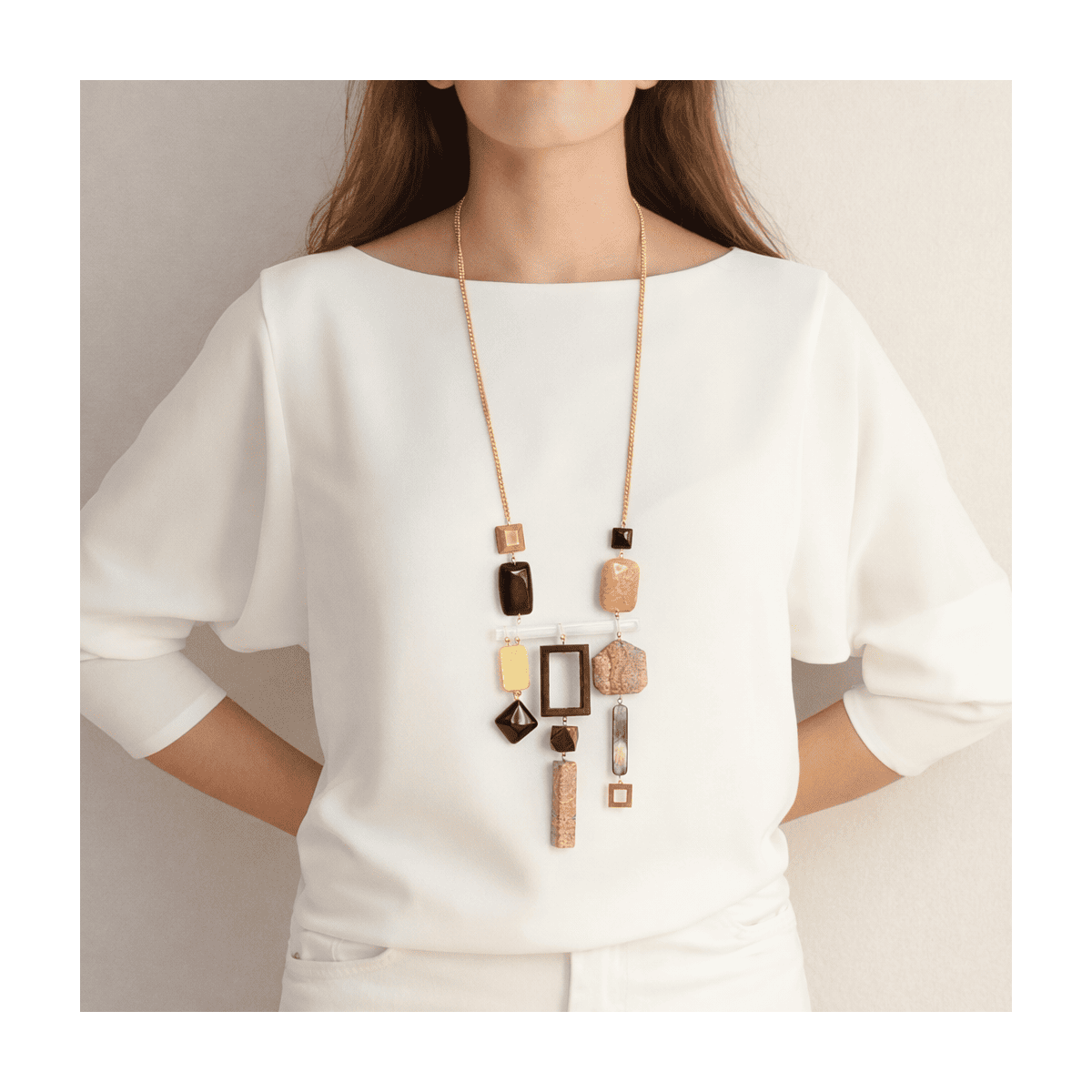 GEORGIA LONG GEO NECKLACE