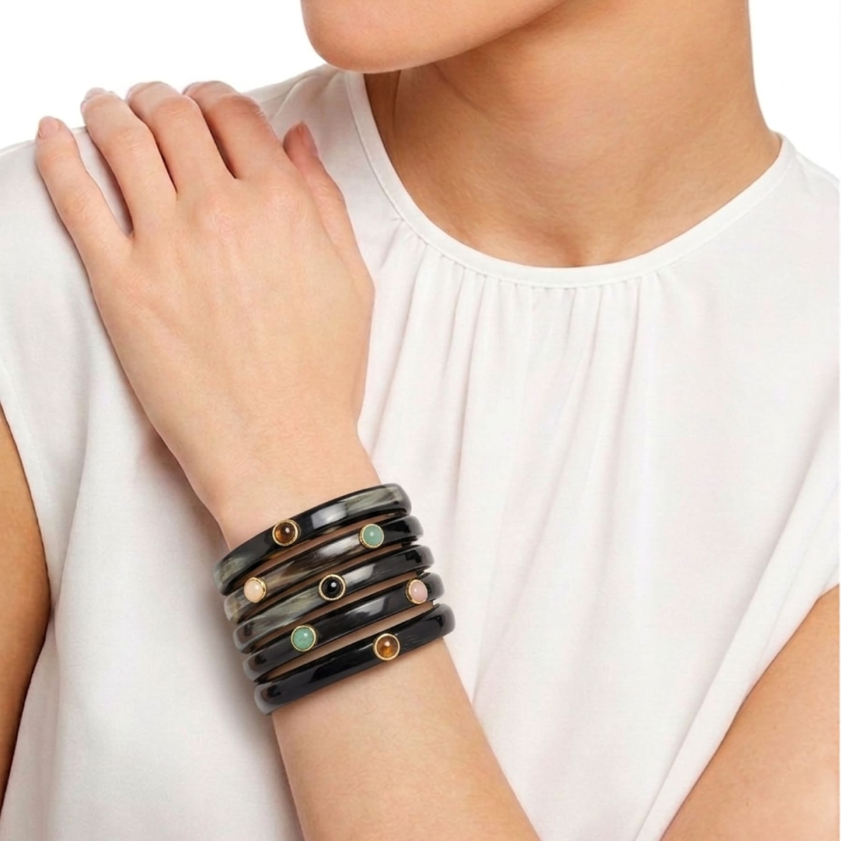 COPERNICO CUFF WITH SEMIPRECIOUS STONE...
