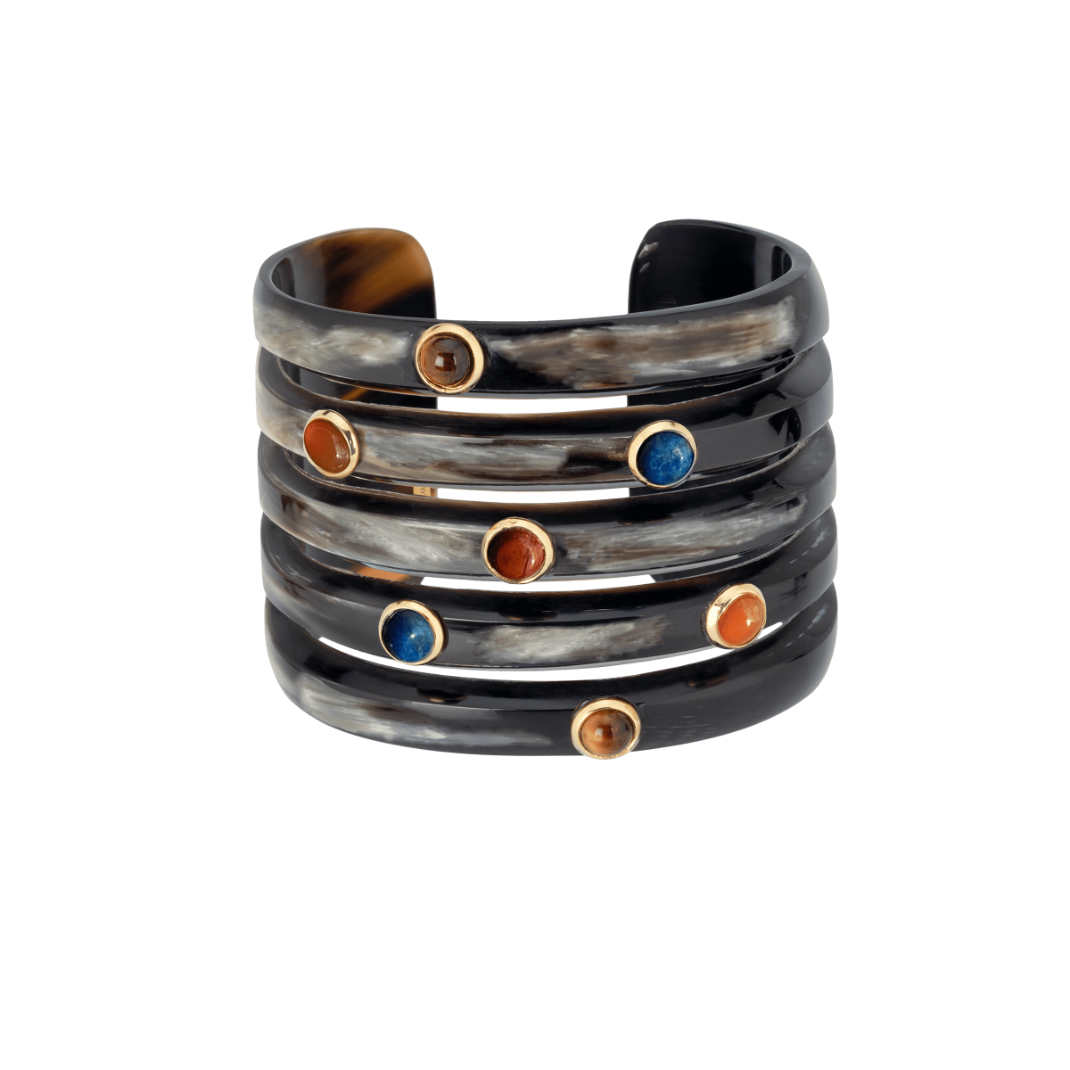 PULSERA COPERNICO DE CUERNO CON CABUJONES DE...