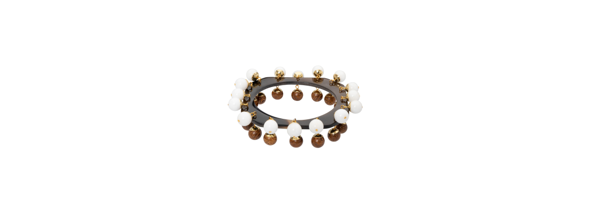 BRAZALETE DANTE DE CUERNO CON NÁCAR Y WENGE